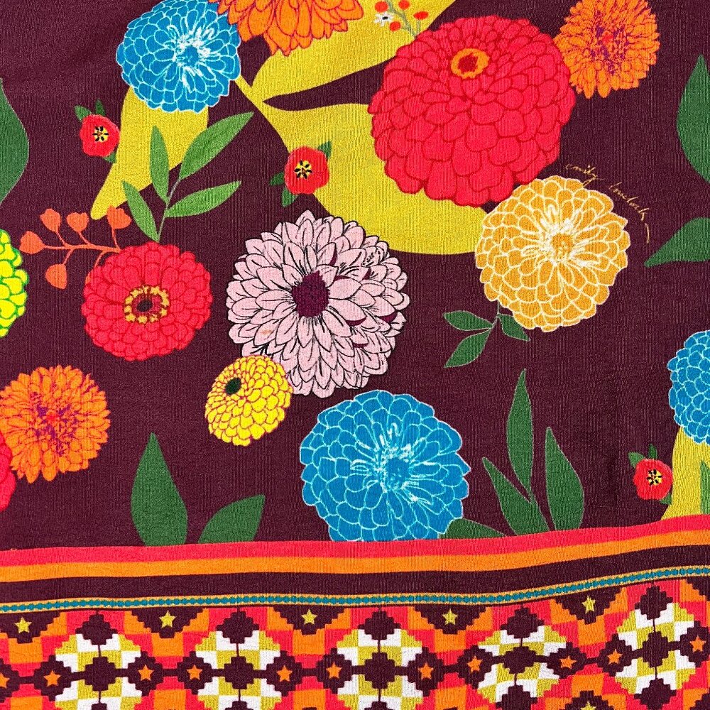 Emily Lovelock Bella Bouquet Print Floral Skirt Sz L - Picture 3 of 12